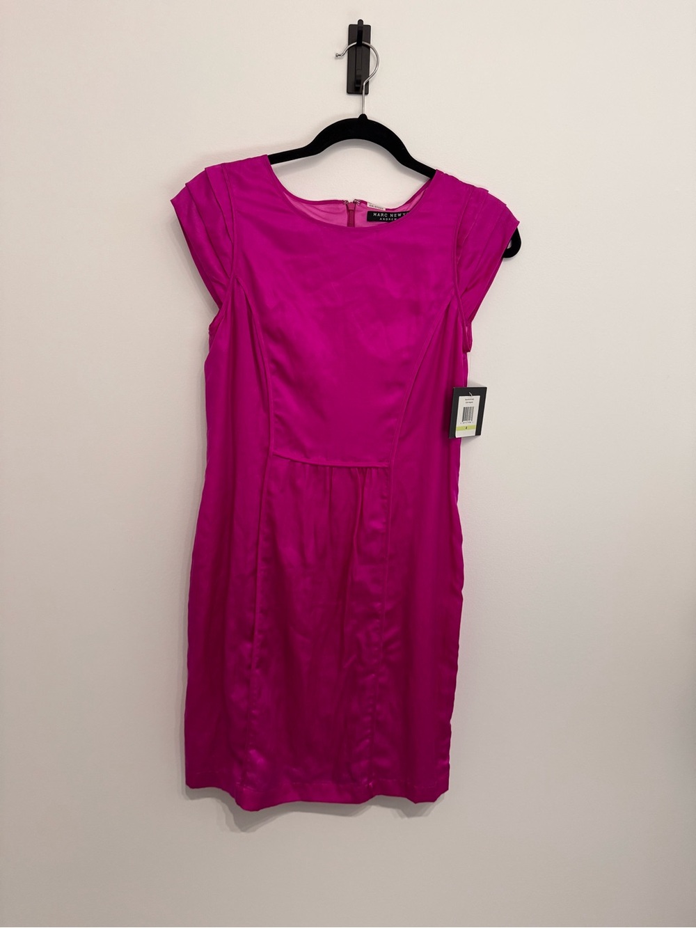 NWT Marc New York Magenta Fuchsia Cap-Sleeve Sheath Dress Cotton Silk Size 4